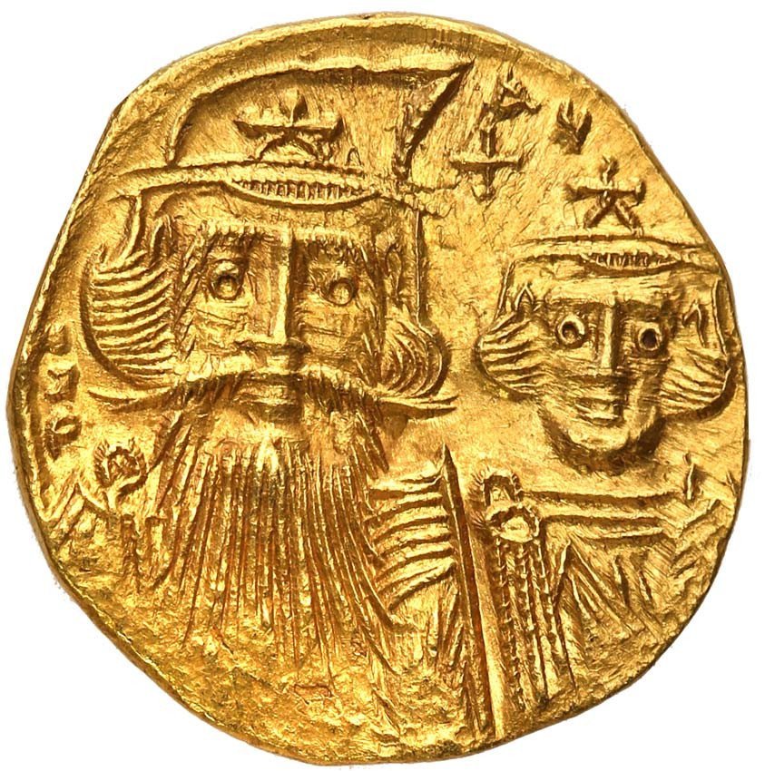 Bizancjum, Constans II i Constantin IV 661-663,  AV – solidus, Konstantynopol